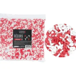 Cerf Dellier Décors comestibles sucres d'orge rouges et blancs 1 kg