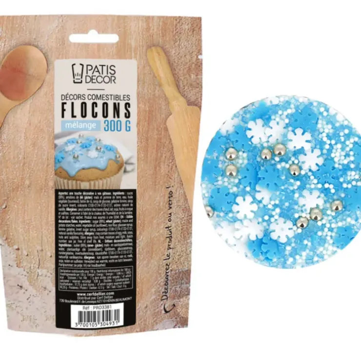 Cerf Dellier Décors comestibles thème "Flocons" 300 g Online