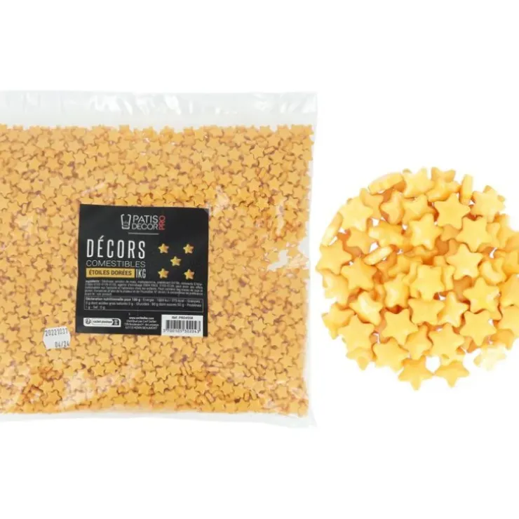 Cerf Dellier Décors comestibles étoiles dorées 1 kg Sale