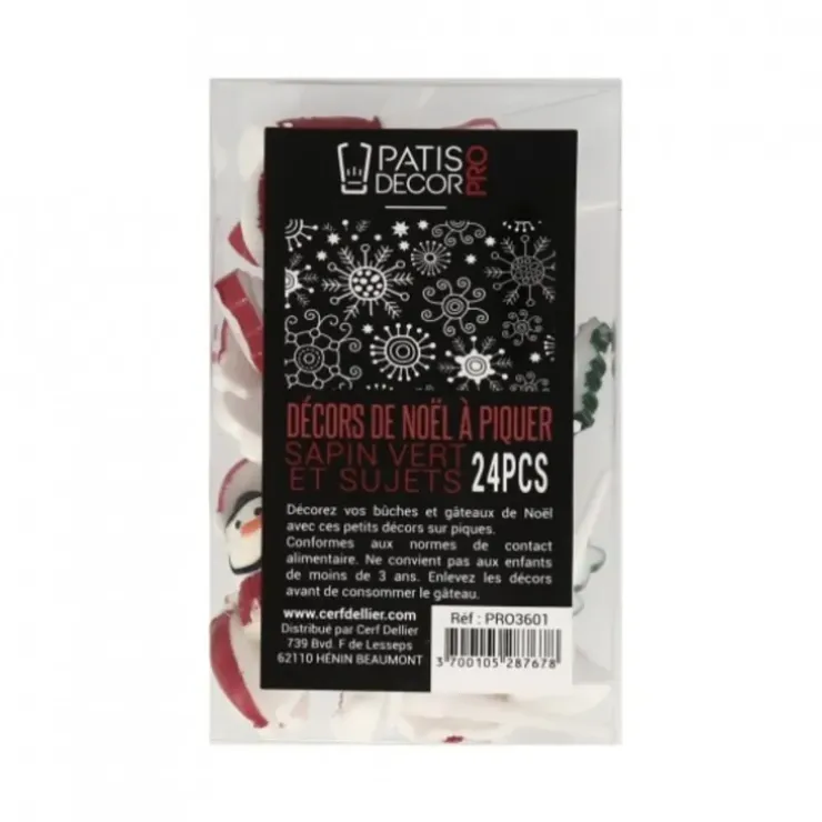 Cerf Dellier Décors de Noël assortis en résine thème 2 (x24) Discount