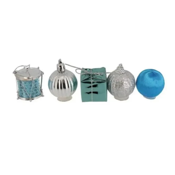 Cerf Dellier Décors de Noël sur pique assortis bleus (x5) Sale