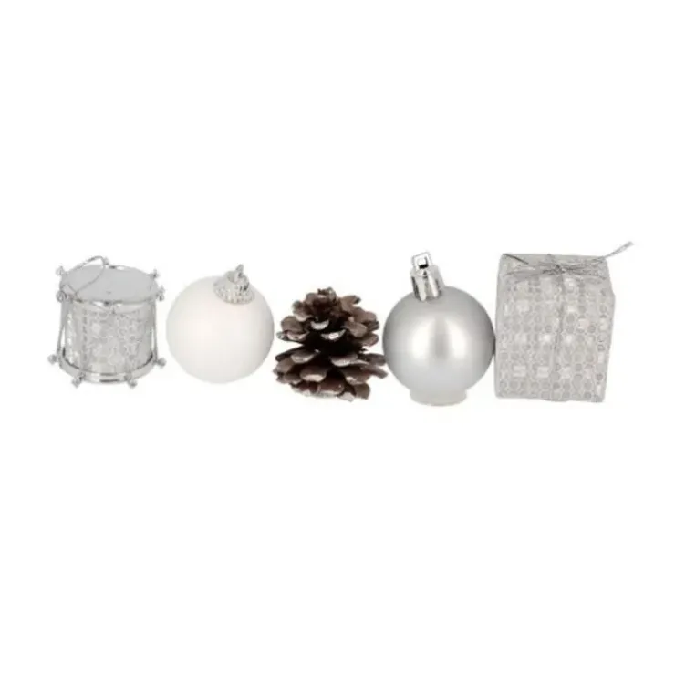 Cerf Dellier Décors de Noël sur pique assortis argent (x 5) Hot