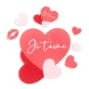Cerf Dellier Décors en azyme assortis thème St Valentin "Je t'aime" New