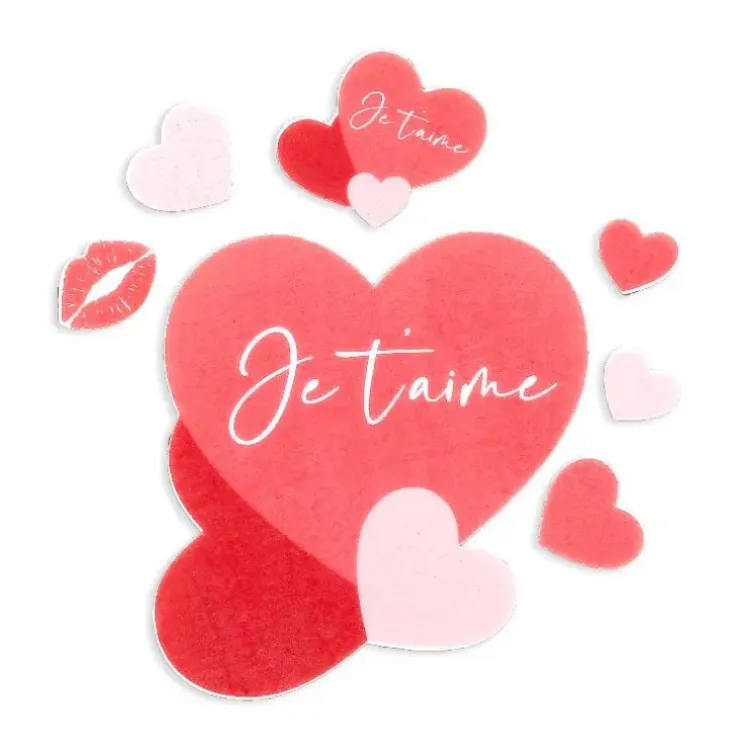 Cerf Dellier Décors en azyme assortis thème St Valentin "Je t'aime" New
