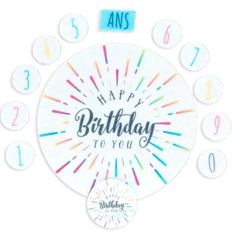 Cerf Dellier Décors en azyme assortis thème anniversaire n°4 Hot