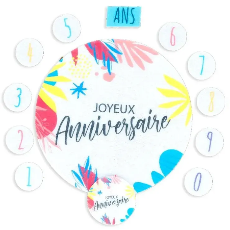 Cerf Dellier Décors en azyme assortis thème anniversaire n°6 Best
