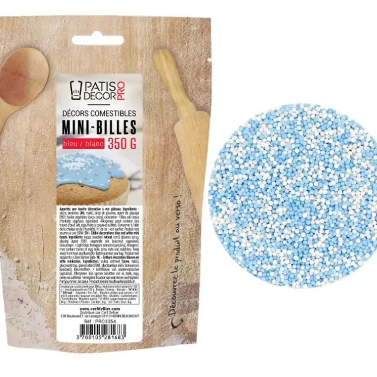 Cerf Dellier Décors mini billes bleues et blanches comestibles 350 g Online