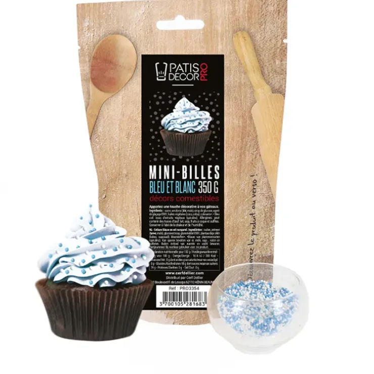 Cerf Dellier Décors mini billes bleues et blanches comestibles 350 g Online