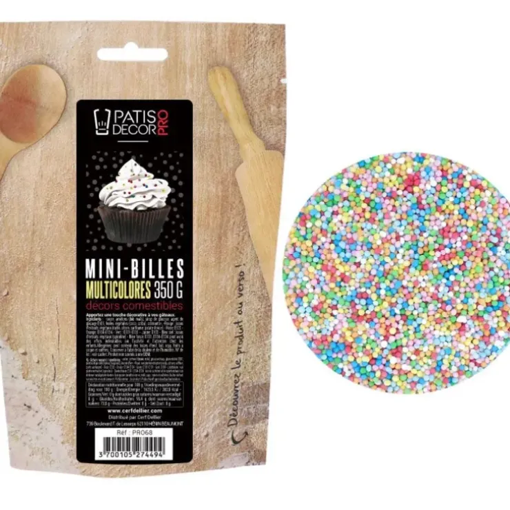 Cerf Dellier Décors mini billes multicolores comestibles 350 g New