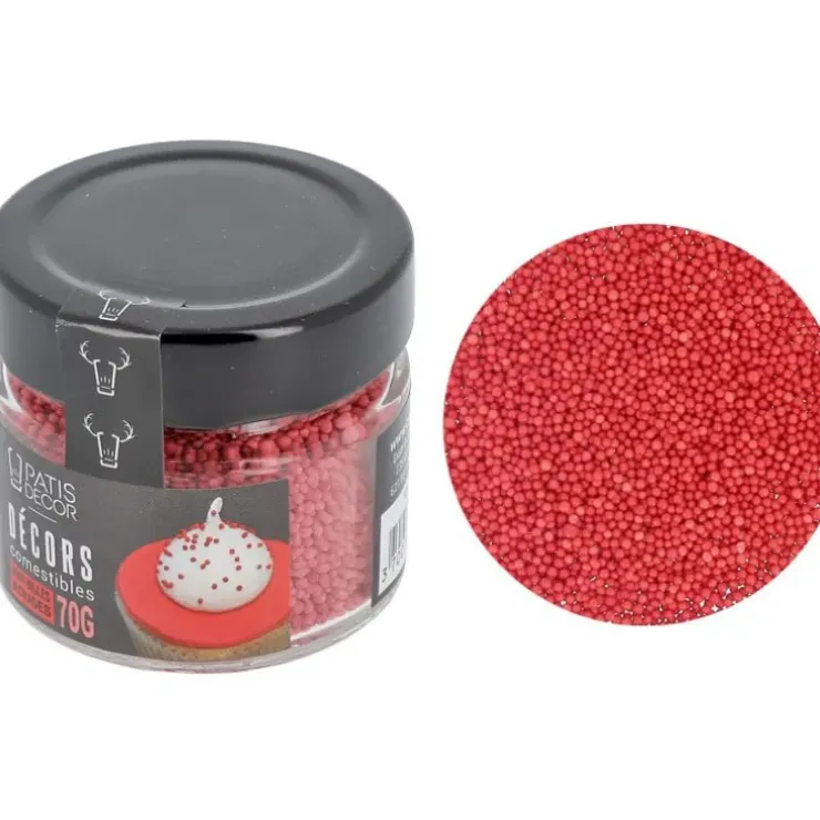 Cerf Dellier Décors mini billes rouges comestibles Outlet