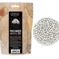 Cerf Dellier Décors perles argentées comestibles 300 g New