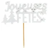 Cerf Dellier Décors sur pique "Joyeuses Fêtes" blancs (x30) Online