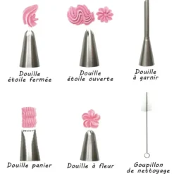 Cerf Dellier Douilles à pâtisserie (x5) et goupillon Clearance