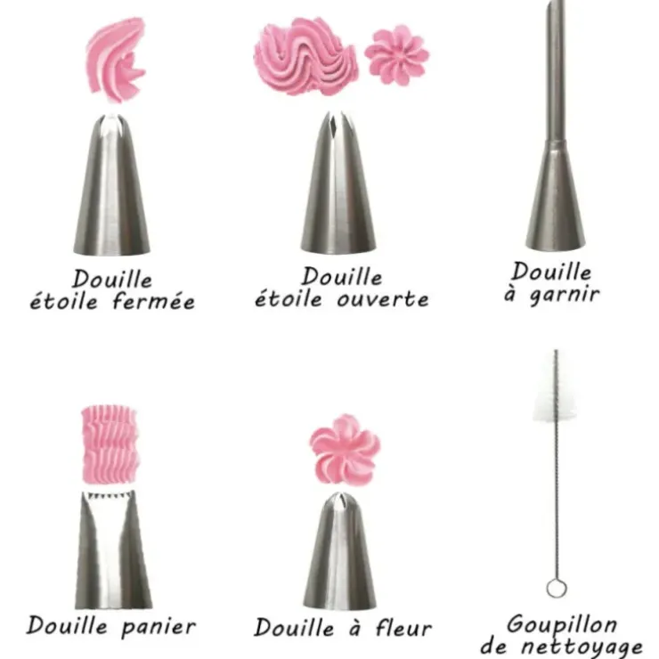 Cerf Dellier Douilles à pâtisserie (x5) et goupillon Clearance