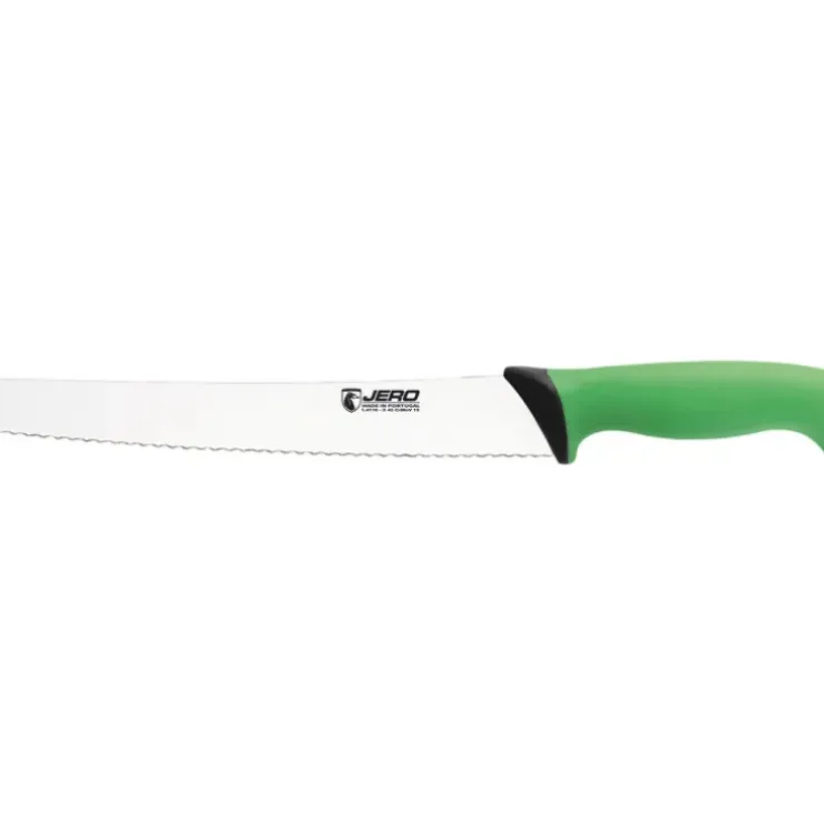 Cerf Dellier Ecoline couteau à pain manche vert 25 cm Discount