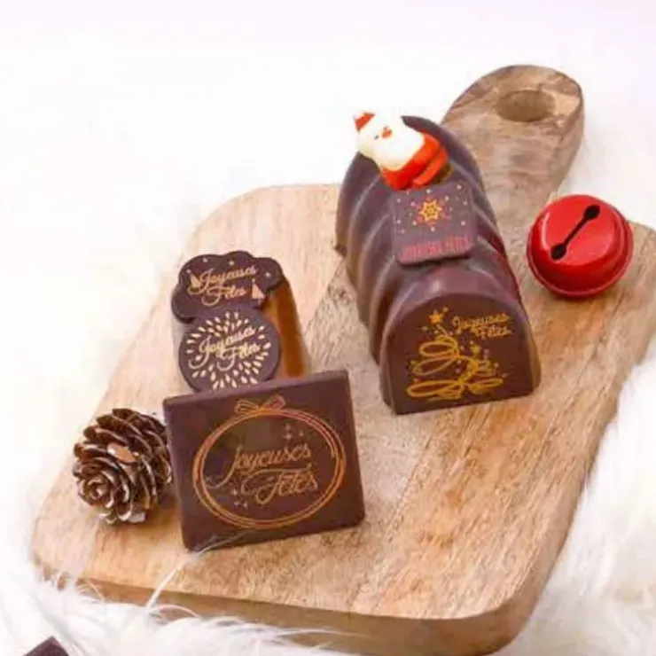 Cerf Dellier Embouts bûchettes chocolat Joyeuses Fêtes (x56) Sale