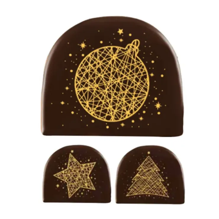 Cerf Dellier Embouts de bûches chocolat noir Or assortis (x42) Discount