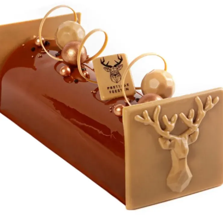 Cerf Dellier Embouts de bûches chocolat caramel origami cerf (x20)