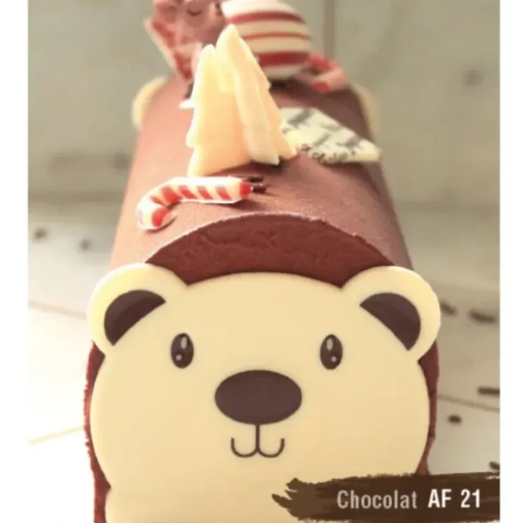 Cerf Dellier Embouts de bûches en chocolat blanc Tête d'ours (x54) Outlet