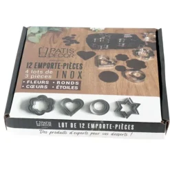 Cerf Dellier Emporte-pièces assortis inox (x 12) Clearance