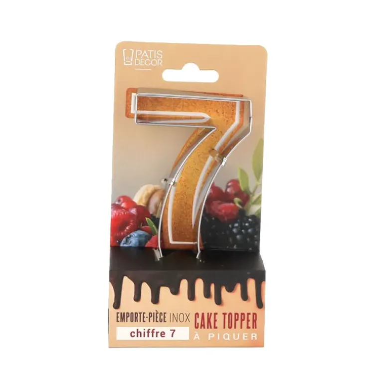 Cerf Dellier Emporte-pièces cake topper "7" New