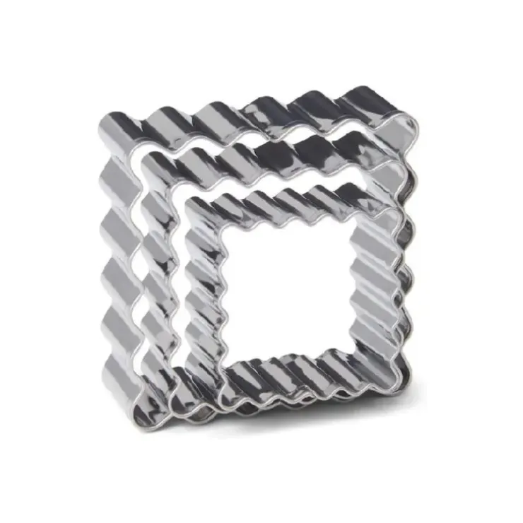 Cerf Dellier Emporte-pièces Petit biscuit carrés assortis inox (x3) Discount