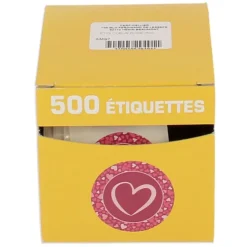 Cerf Dellier Etiquette adhésive rose Coeur (x500) Hot