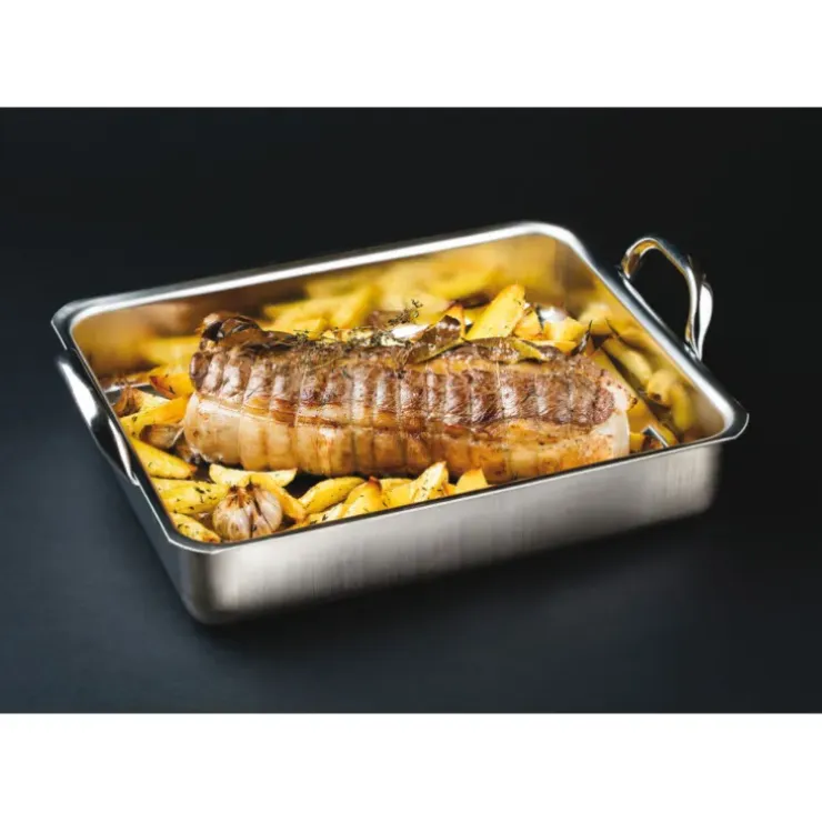 Cerf Dellier Excellence inox plaque à rôtir à anses 40x32 cm Sale