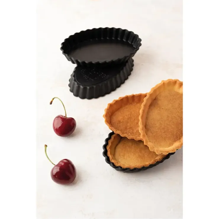 Cerf Dellier Exoglass 12 tartelettes cannelées oblongs 13x9 cm Sale