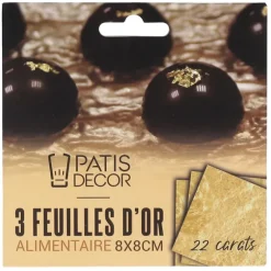 Cerf Dellier Feuilles d'or alimentaire (x3) Outlet