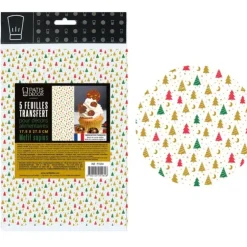 Cerf Dellier Feuilles transfert Sapins (x5) New