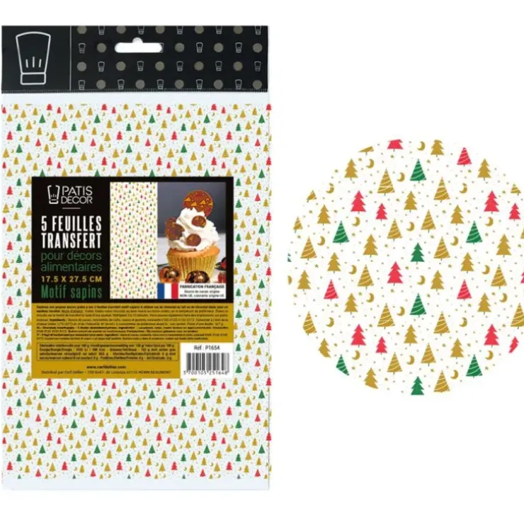 Cerf Dellier Feuilles transfert Sapins (x5) New