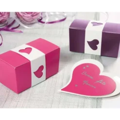 Cerf Dellier Fourreau motif coeur blanc pour ballotin 500g (x50) New