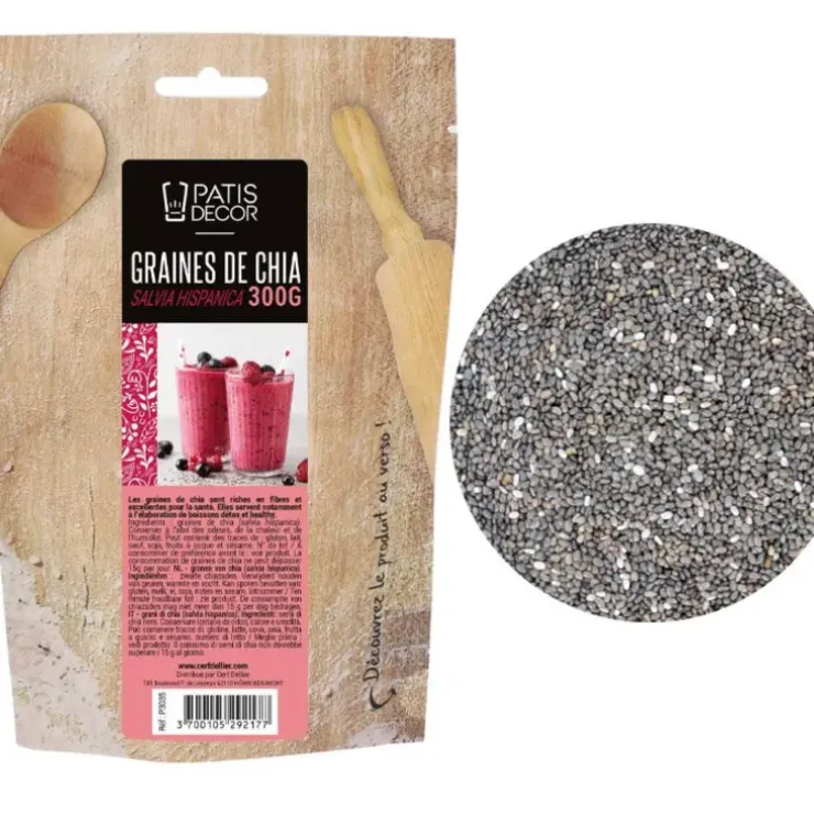 Cerf Dellier Graines de chia noir décortiquées (Salvia hispanica) 300 g Online