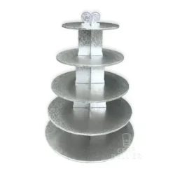 Cerf Dellier Grand présentoir cupcakes argent rond - hauteur 55 cm Best