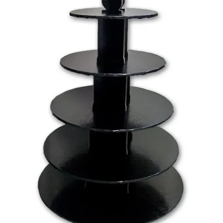Cerf Dellier Grand présentoir cupcakes noir rond - hauteur 55 cm Outlet