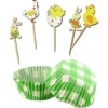 Cerf Dellier Kit déco cupcakes Pâques vichy vert Sale