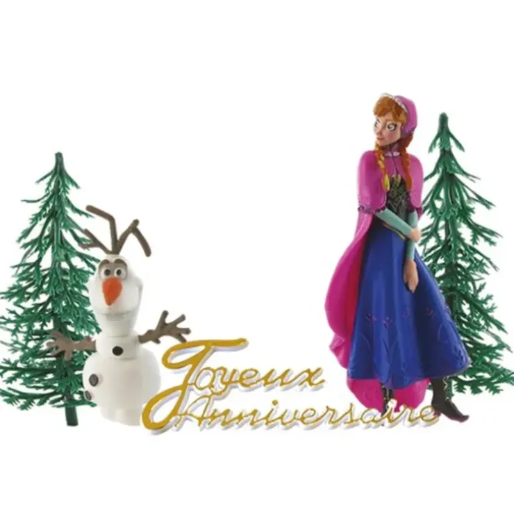 Cerf Dellier Kit décor gâteau Anna et Olaf New