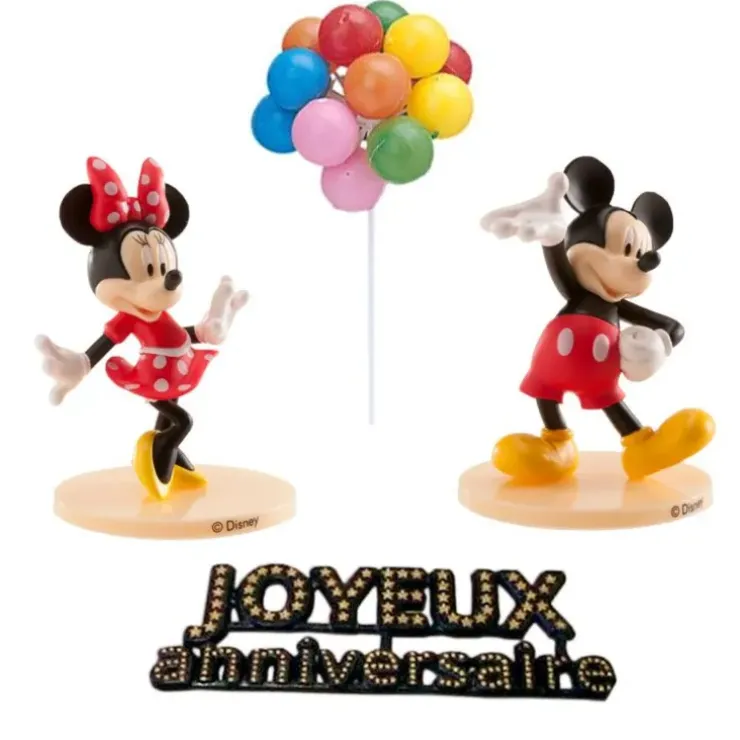 Cerf Dellier Kit décor gâteau Mickey et Minnie