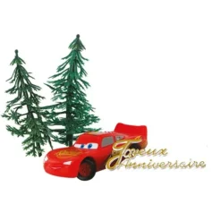 Cerf Dellier Kit décor gâteau voiture de course