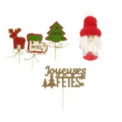 Cerf Dellier Kit décor Noël feutrine rouge Hot