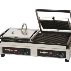 Cerf Dellier Krampouz grill fonte rainurée amovible double 3,76 KW New