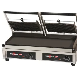 Cerf Dellier Krampouz grill fonte rainurée amovible double 3,76 KW New