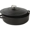 Cerf Dellier Le Chasseur cocotte basse avec couvercle noire 24 cm Outlet
