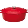 Cerf Dellier Le Chasseur cocotte ovale avec couvercle rouge 27 x 20 cm Discount