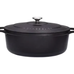 Cerf Dellier Le Chasseur cocotte ovale avec couvercle noire 31 x 26 cm Discount