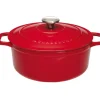 Cerf Dellier Le Chasseur cocotte ronde avec couvercle rouge 20 cm Online