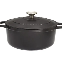 Cerf Dellier Le Chasseur cocotte ronde avec couvercle noire 20 cm Hot