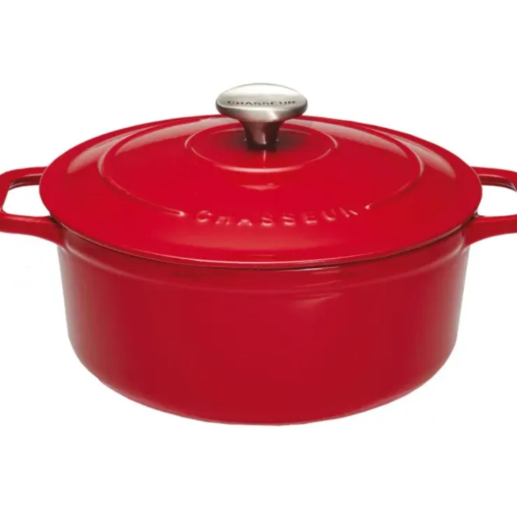 Cerf Dellier Le Chasseur cocotte ronde avec couvercle rouge 18 cm Best