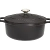 Cerf Dellier Le Chasseur cocotte ronde avec couvercle noire 14 cm New